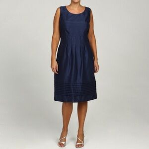 Eliza J navy pleated dress
